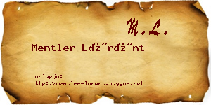 Mentler Lóránt névjegykártya