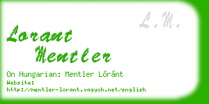 lorant mentler business card